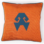 Load image into Gallery viewer, Kutnu Silk Pillow with Embroidery - HandsOnHips Orange Authentic Silk Cushion - Yastk
