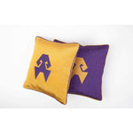 Load image into Gallery viewer, Kutnu Silk Pillow with Embroidery - HandsOnHips Purple Authentic Silk Cushion - Yastk
