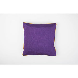 Kutnu Silk Pillow with Embroidery - HandsOnHips Purple Authentic Silk Cushion - Yastk
