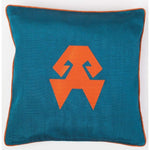 Load image into Gallery viewer, Kutnu Silk Pillow with Embroidery - HandsOnHips Turquoise Authentic Silk Cushion - Yastk
