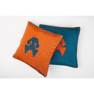 Kutnu Silk Pillow with Embroidery - HandsOnHips Turquoise Authentic Silk Cushion - Yastk